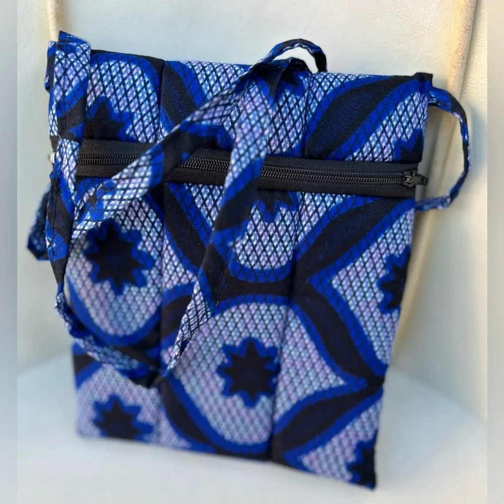 NW 💯 cotton padded Vlisco Fabric Crossbody Sz 7”x 6”